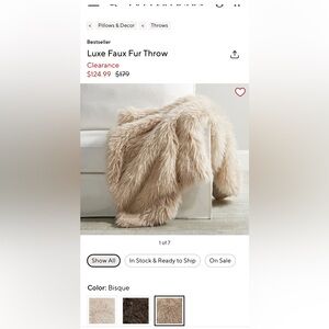 Pottery Barn Luxury Throw